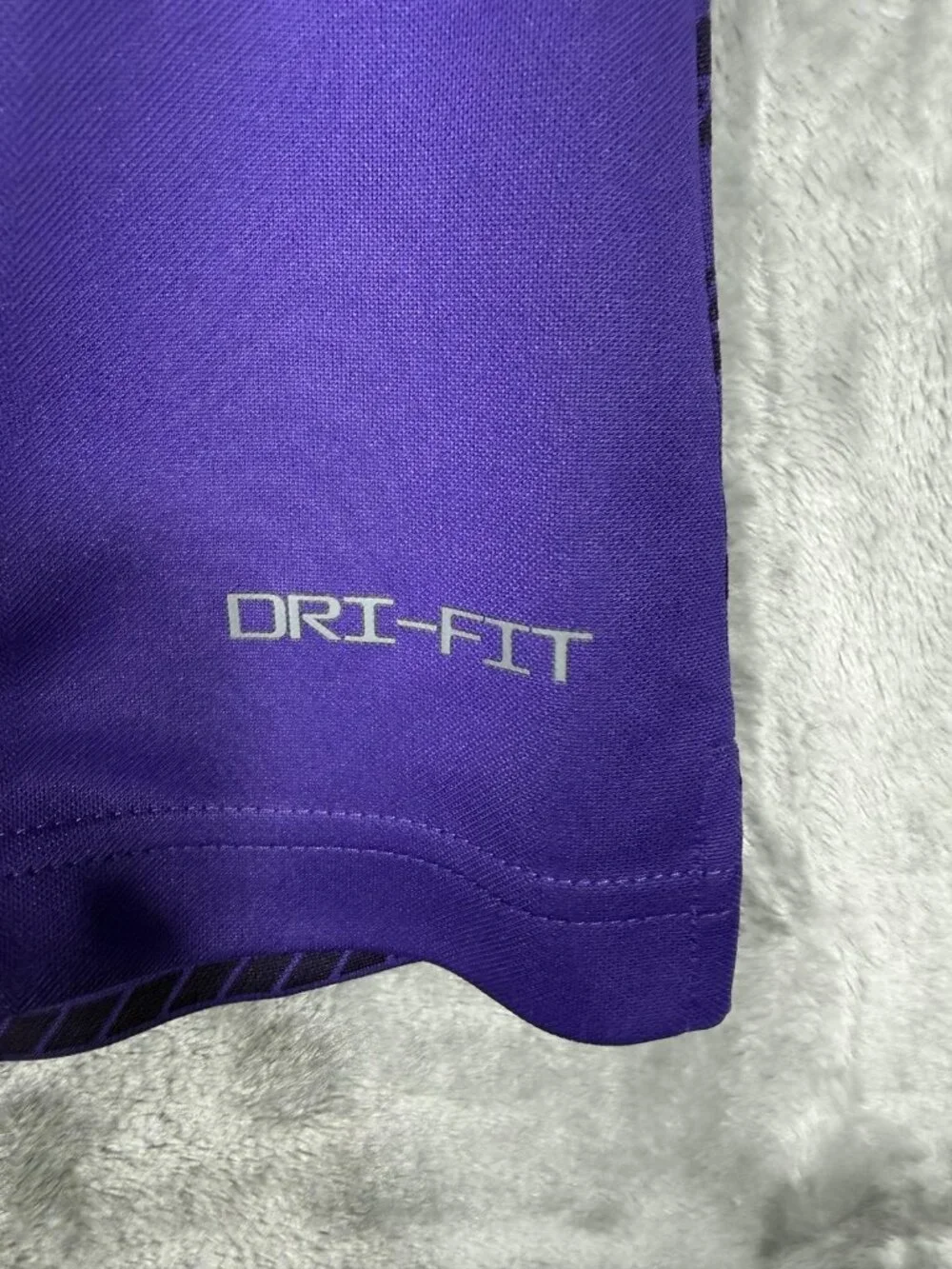 New Nike Dri-FIT Polo Shirt Women's Large Purple Striped Football FJ9573 546